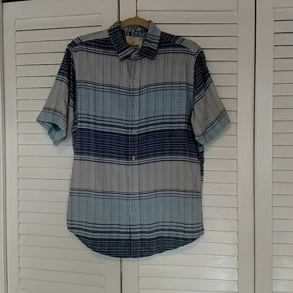 Tasso Elba Button down shirt in blue plaid